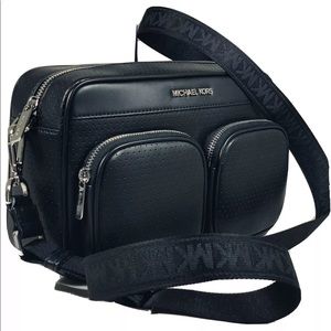 Michael Kors | Black Hanover Leather Crossbody Bag